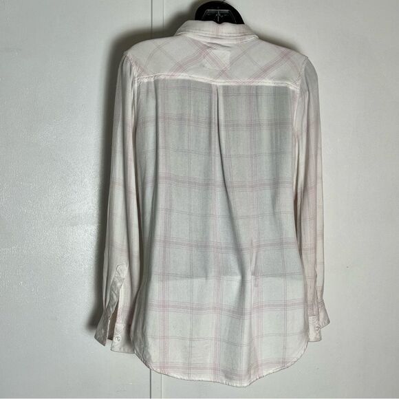 Rails Pink Hunter Plaid Shirt White Rose Long Sleeve Relaxed Button Up Shirt M - Picture 6 of 16